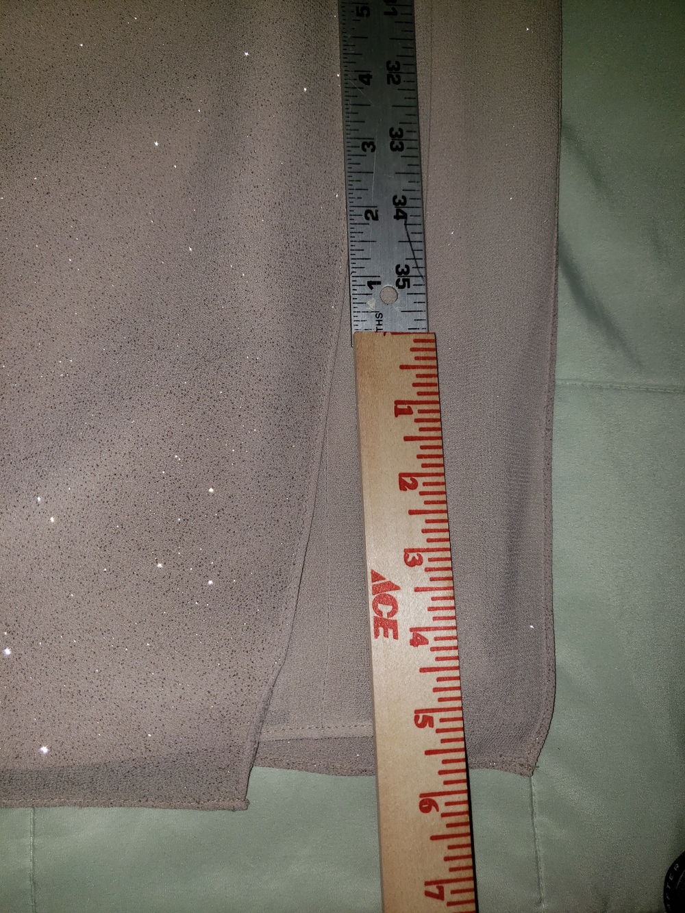R&M Richards Taupe Sparkle Open-Front Jacket Pant Suit 22W - Picture 12 of 14